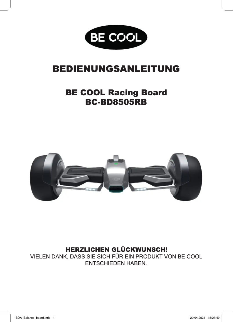 Page 1 de la notice Manuel utilisateur Be Cool BC-BD8505RB