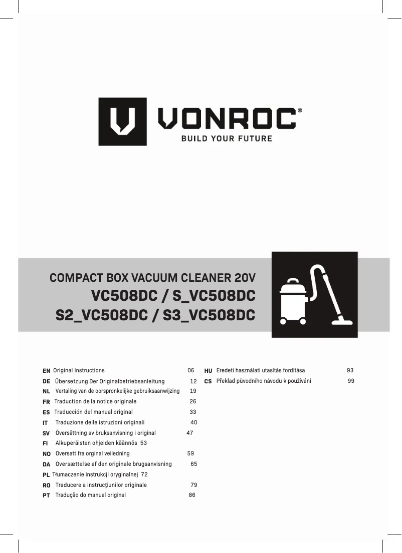 Page n°1 - Manuel utilisateur Vonroc VC508DC