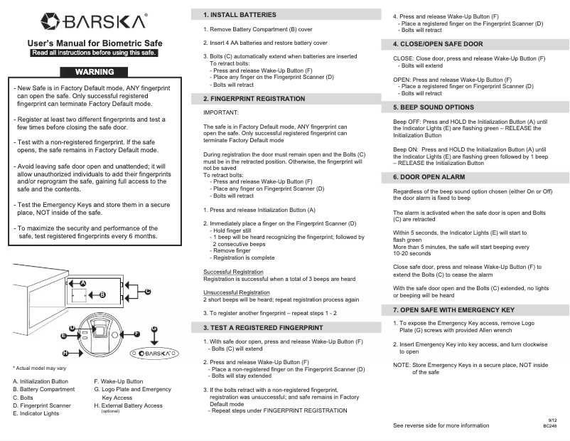 Page n°1 - Manuel utilisateur Barska AX11556