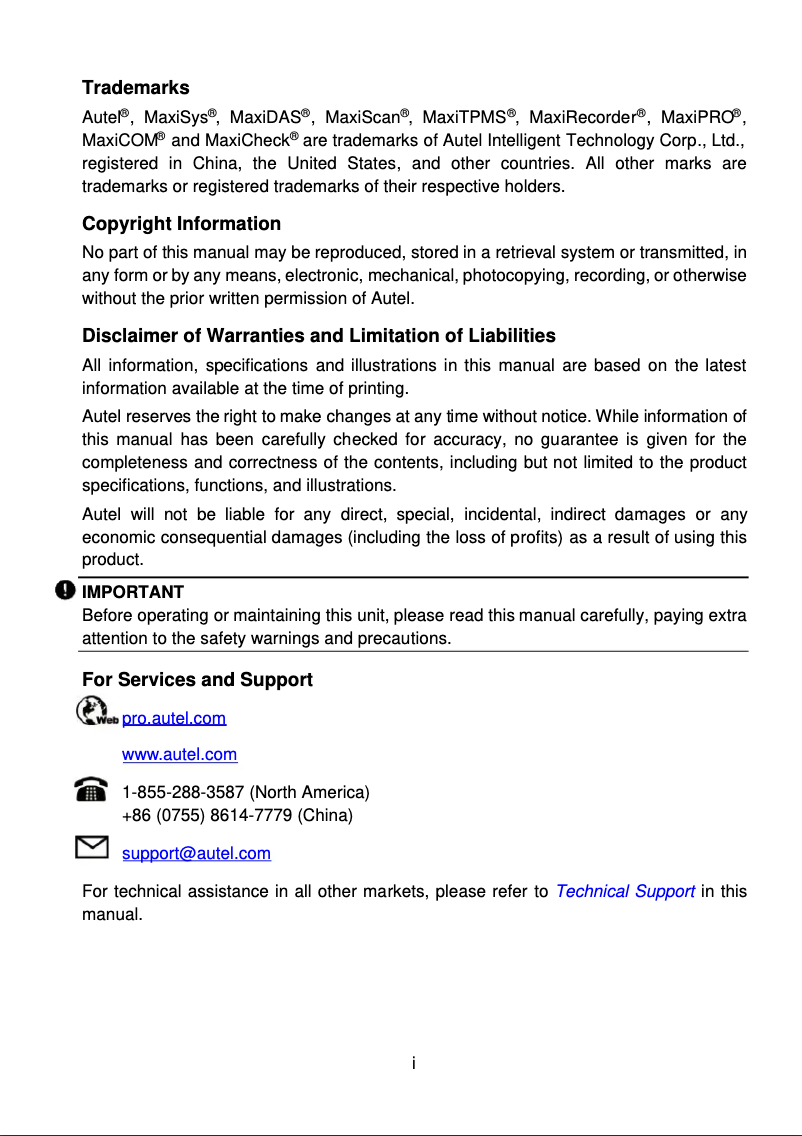 Page 1 de la notice Manuel utilisateur Autel MaxiCOM MK900