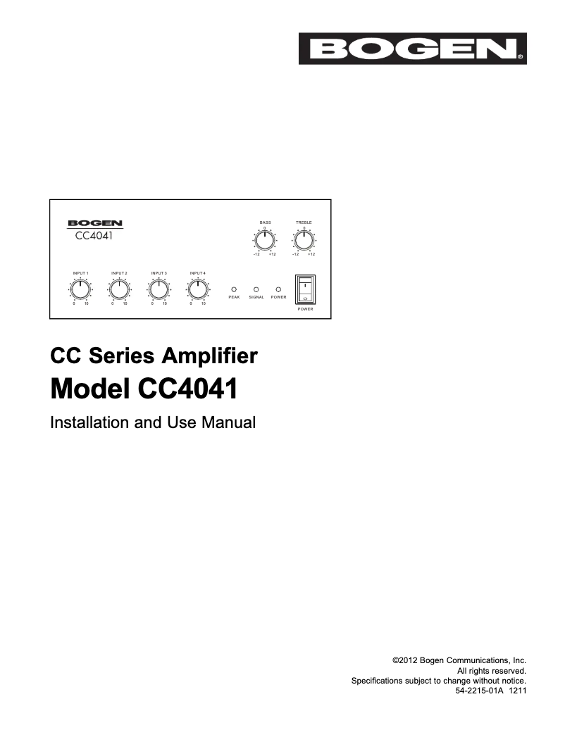 Image de la première page du manuel de l'appareil CC4041