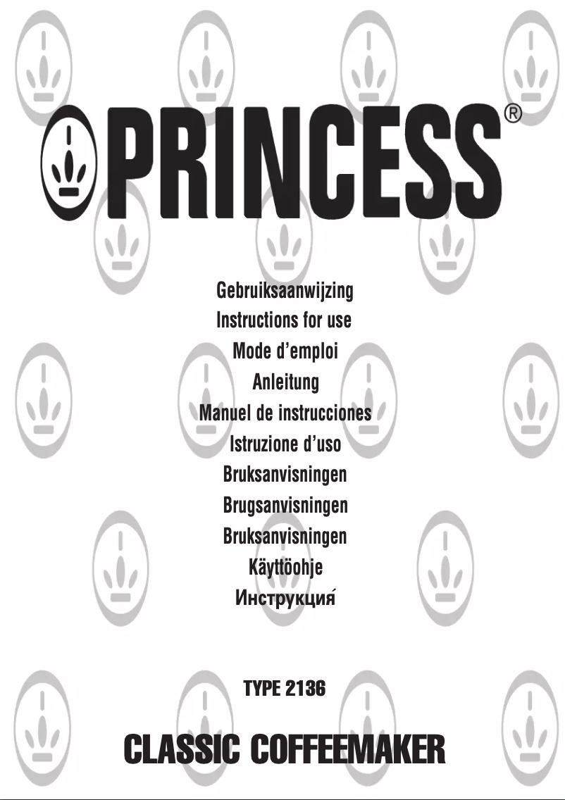 Page n°1 - Manuel utilisateur Princess Classic Tower Coffeemaker 242136