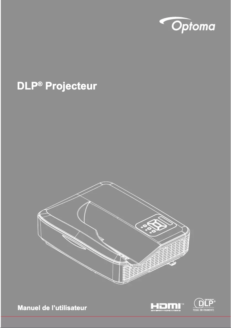 Page 1 de la notice Manuel utilisateur Optoma ZH400UST