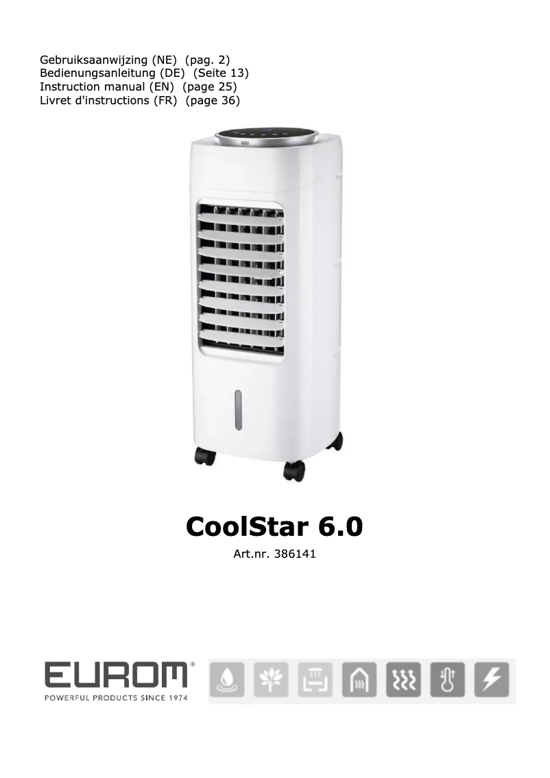 Page n°1 - Manuel utilisateur Eurom CoolStar 6.0
