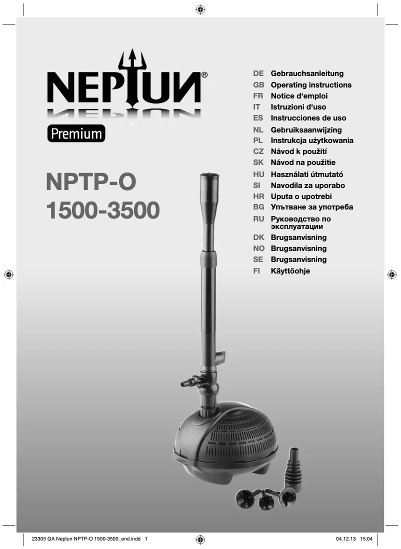 Page 1 de la notice Manuel utilisateur Neptun NPTP-O 1500