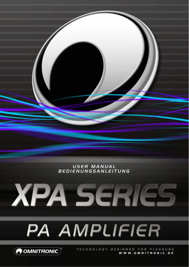 Page n°1 - Manuel utilisateur Omnitronic XPA-1000