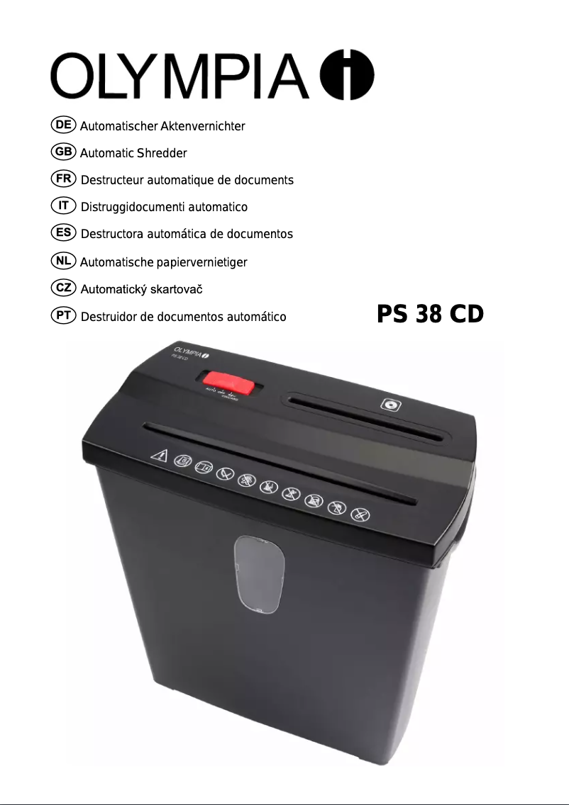 Page n°1 - Manuel utilisateur Olympia PS 38 CD