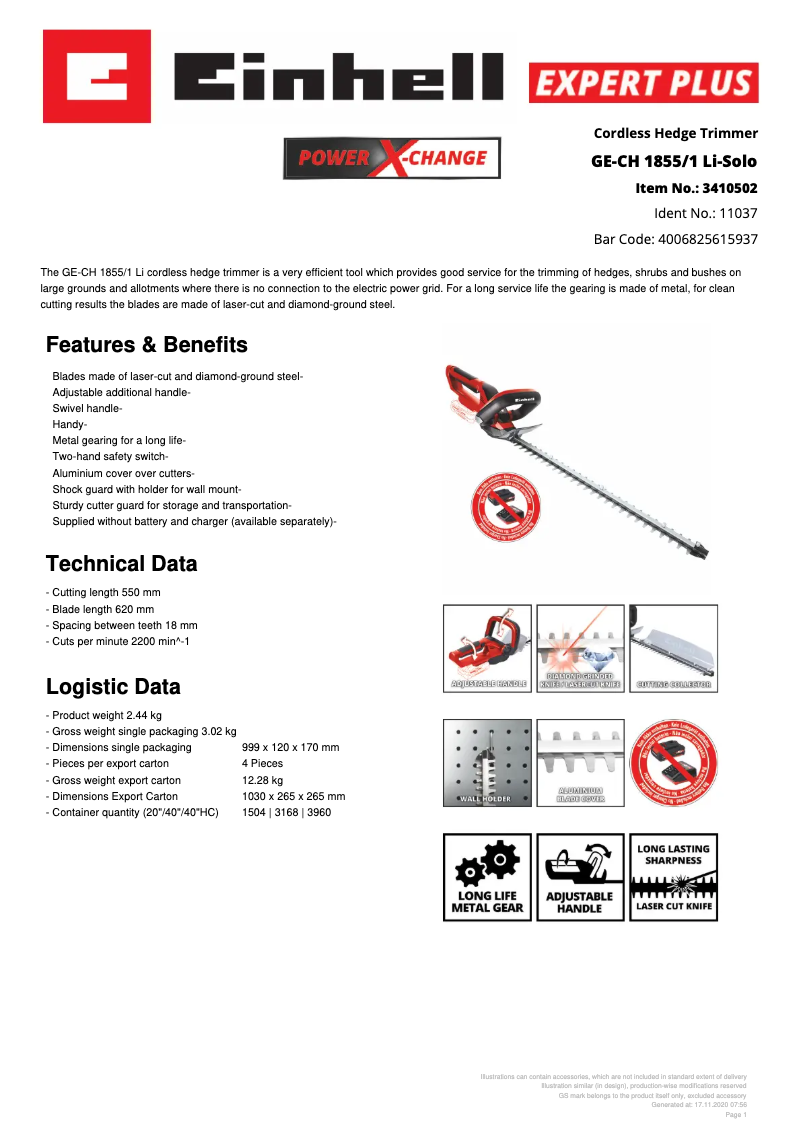 Image de la première page du manuel de l'appareil GE-CH 1855/1 Li-Solo