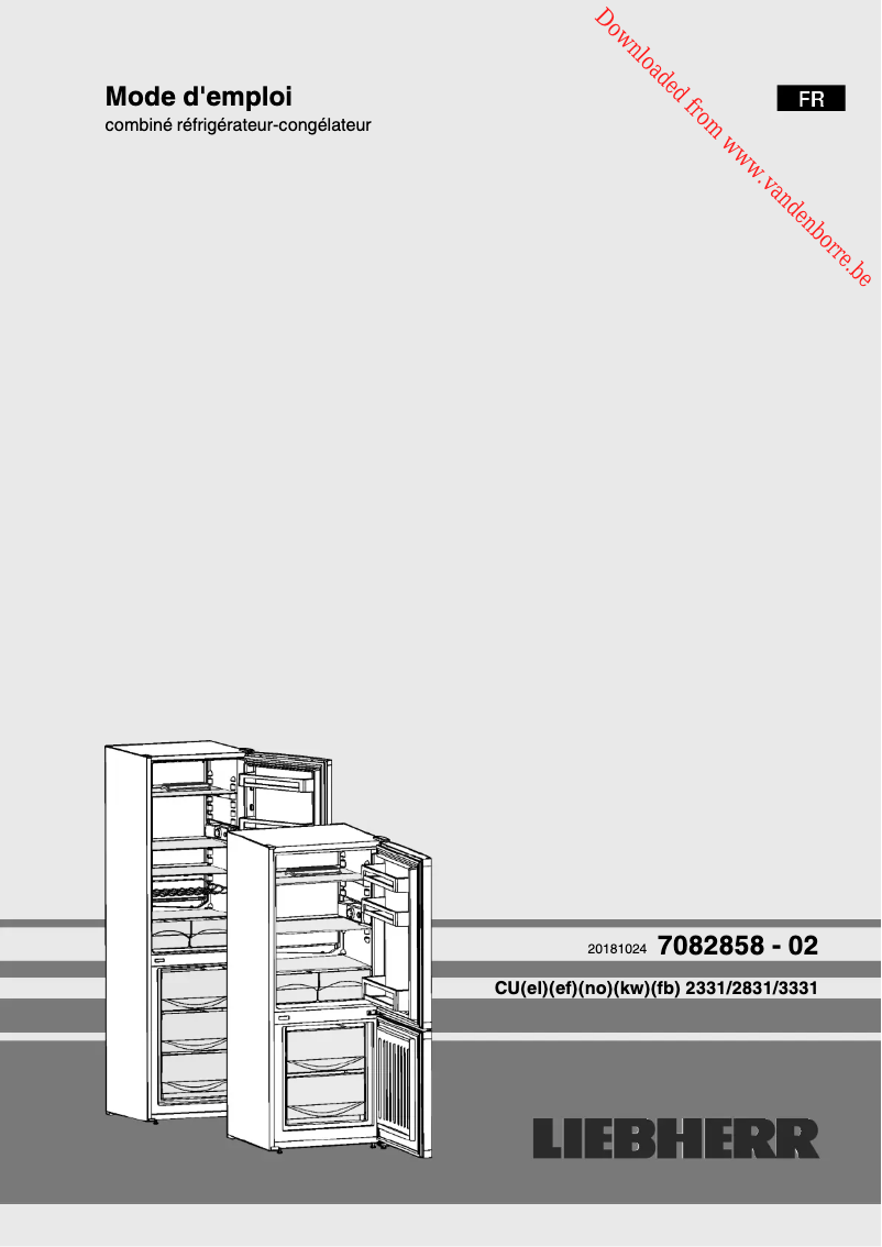 Page 1 de la notice Manuel utilisateur Liebherr CUno 2831