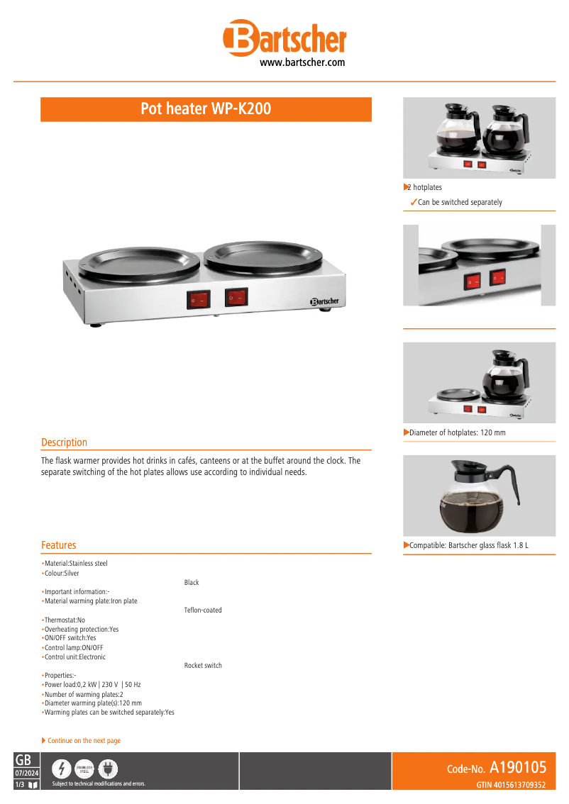 Image de la première page du manuel de l'appareil WP-K200