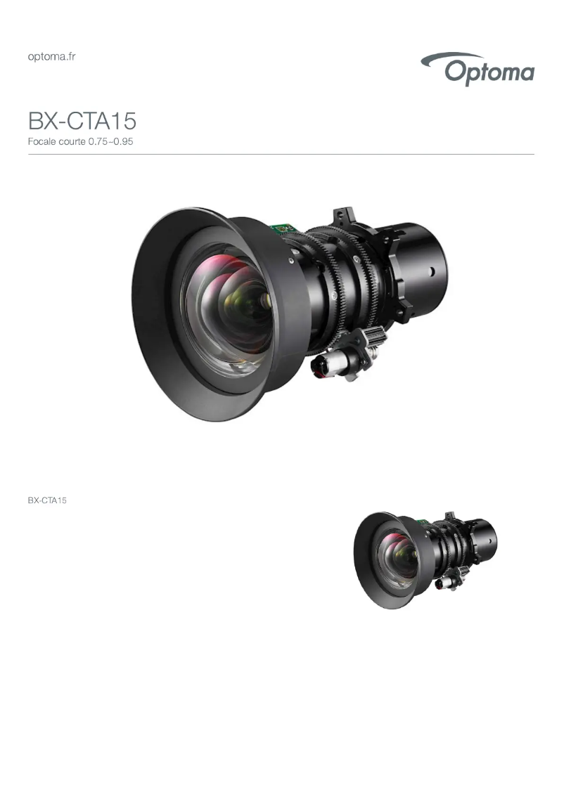 Page n°1 - Manuel utilisateur Optoma BX-CTA15