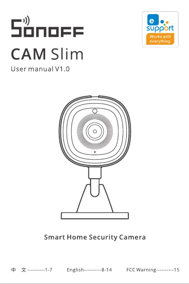 Page n°1 - Manuel utilisateur Sonoff Cam Slim
