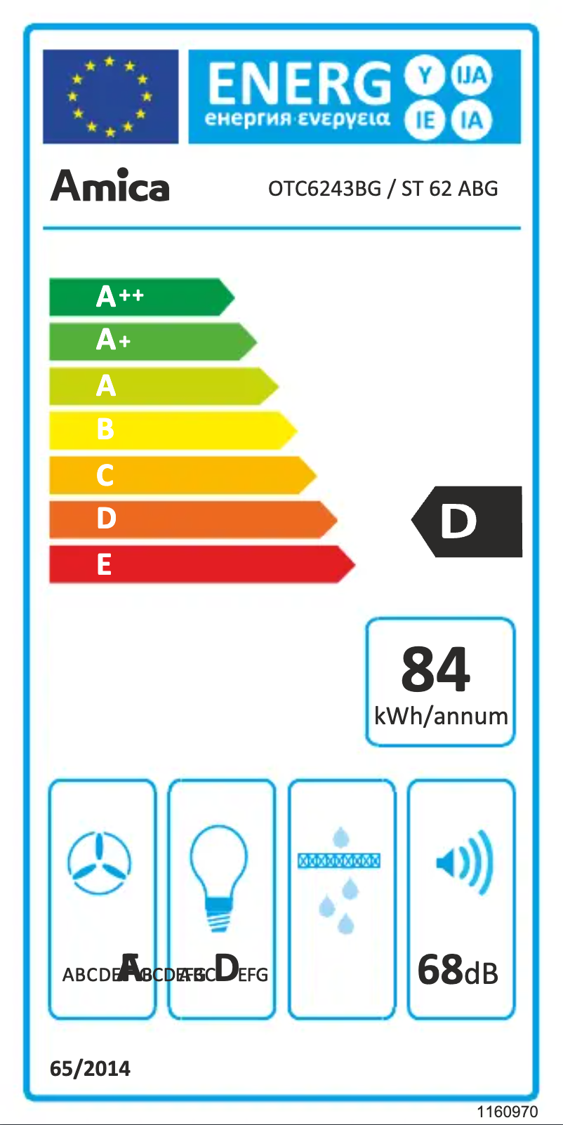 Page n°1 - Label énergétique Amica OTC6243BG