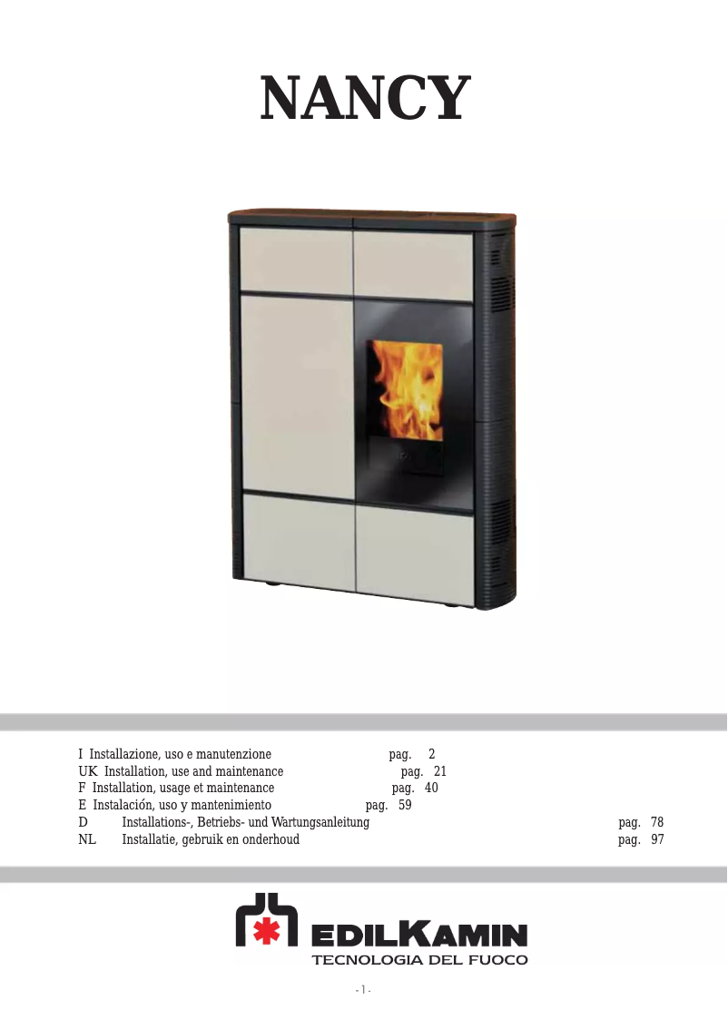 Página 1 del manual Manual de usuario Edilkamin Nancy
