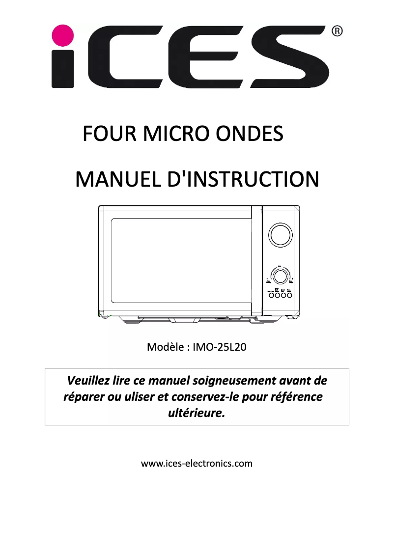 Page 1 de la notice Manuel utilisateur Ices Electronics IMO-25L20