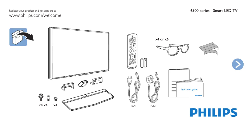 Page n°1 - Guide de démarrage rapide Philips 32PFT6549