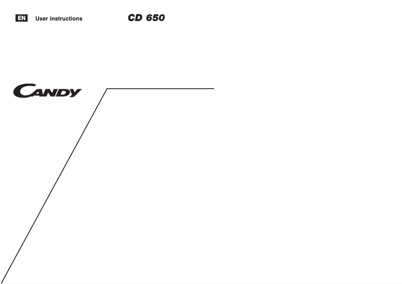 Page n°1 - Manuel utilisateur Candy CD 650