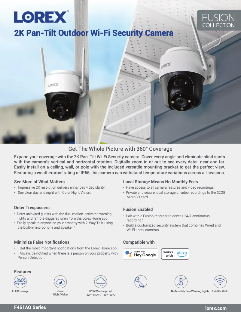 Page 1 de la notice Fiche technique Lorex F461AQD-E