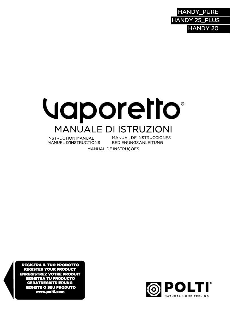 Image de la première page du manuel de l'appareil Vaporetto Handy 20