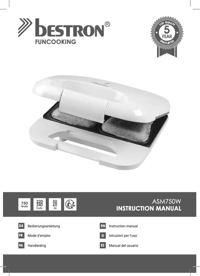 Image de la première page du manuel de l'appareil ASM750W