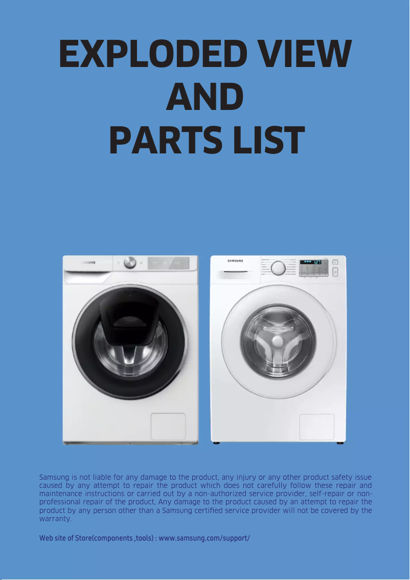 Page 1 de la notice Fiche technique Samsung WW90T754DBX