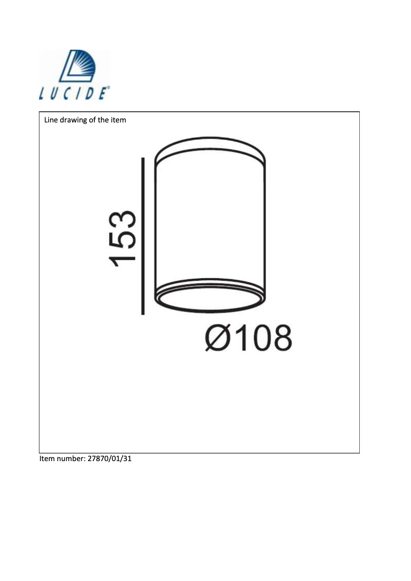 Page 1 de la notice Manuel utilisateur Lucide Tubix