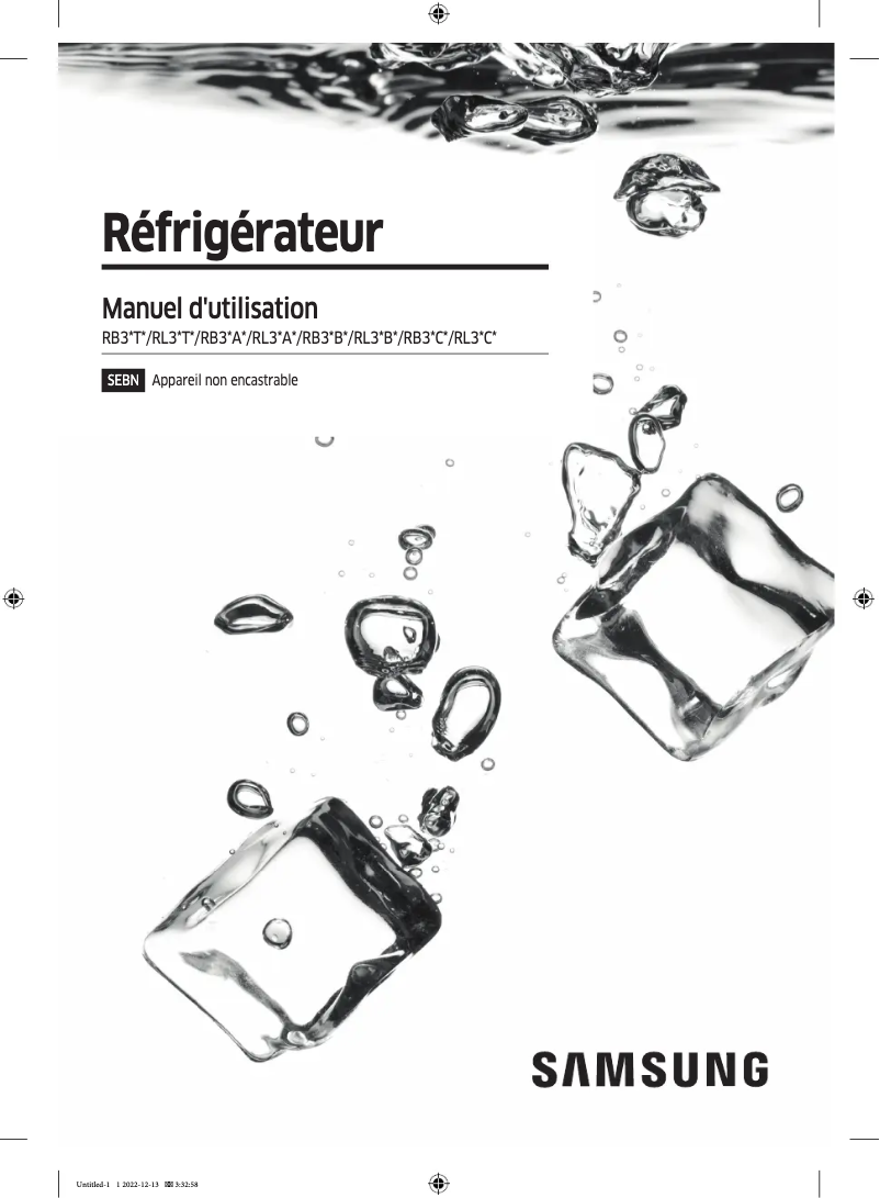 Page n°1 - Manuel utilisateur Samsung RB38C605CB1