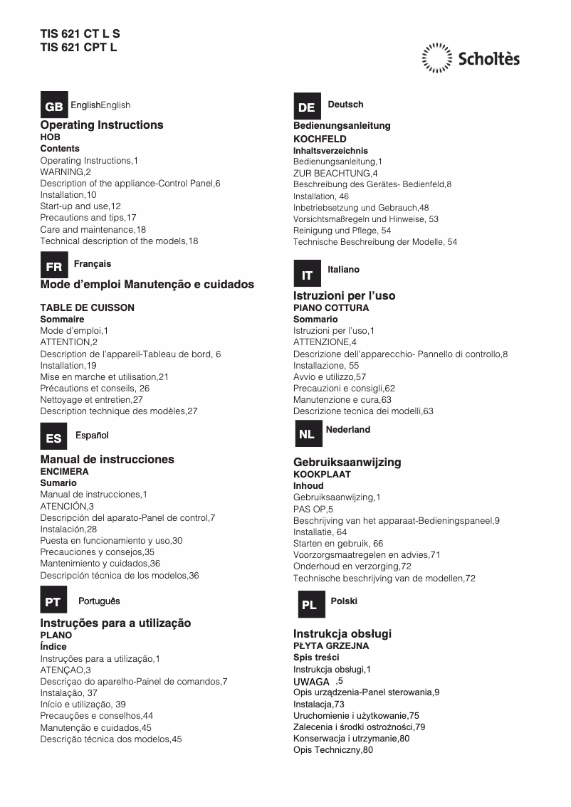 Image de la première page du manuel de l'appareil TIS 621 CT L S