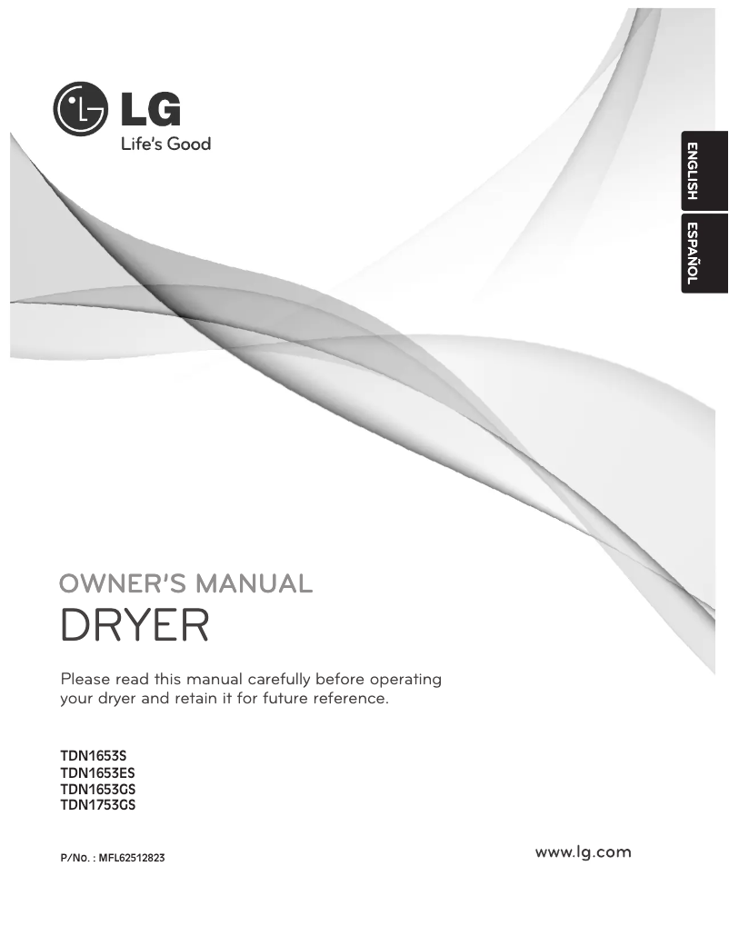 Page 1 de la notice Manuel utilisateur LG TDN1753GS