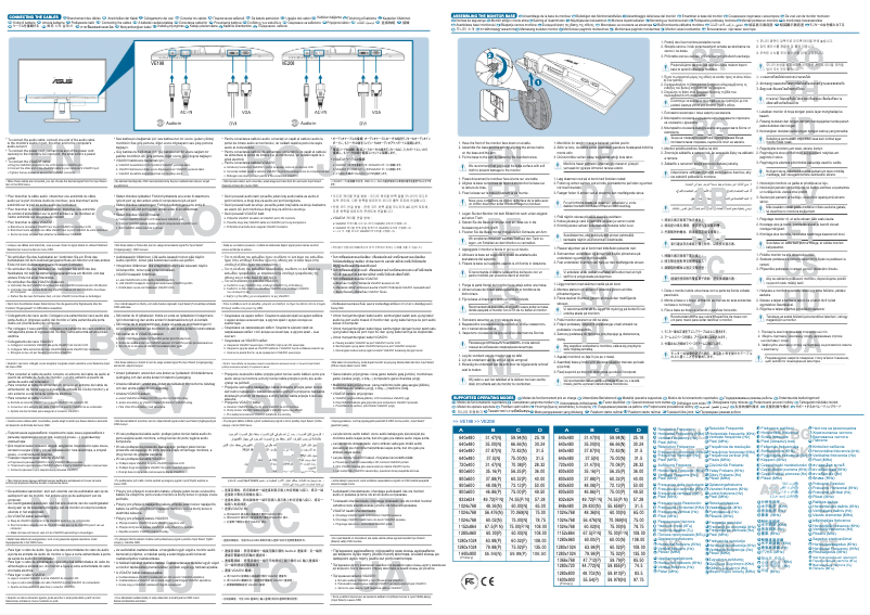 Page 1 de la notice Guide de démarrage rapide Asus VE208N