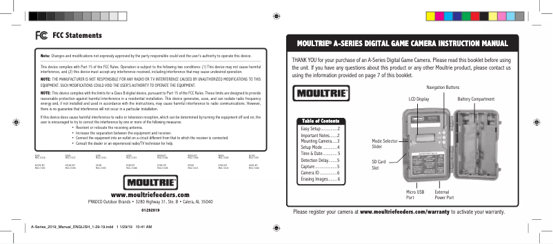 Image de la première page du manuel de l'appareil W-800