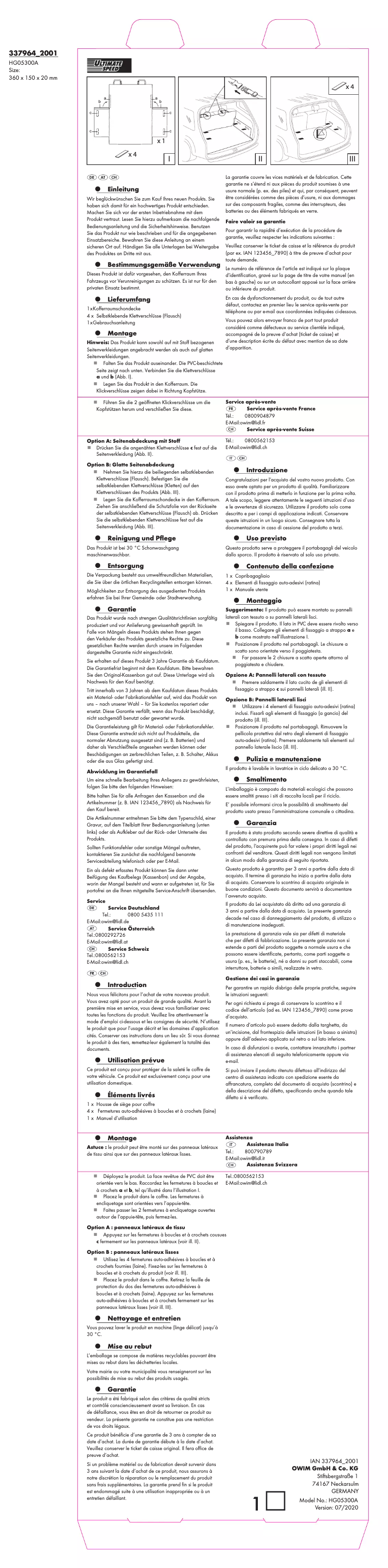 Page n°1 - Manuel utilisateur Ultimate Speed HG05300A