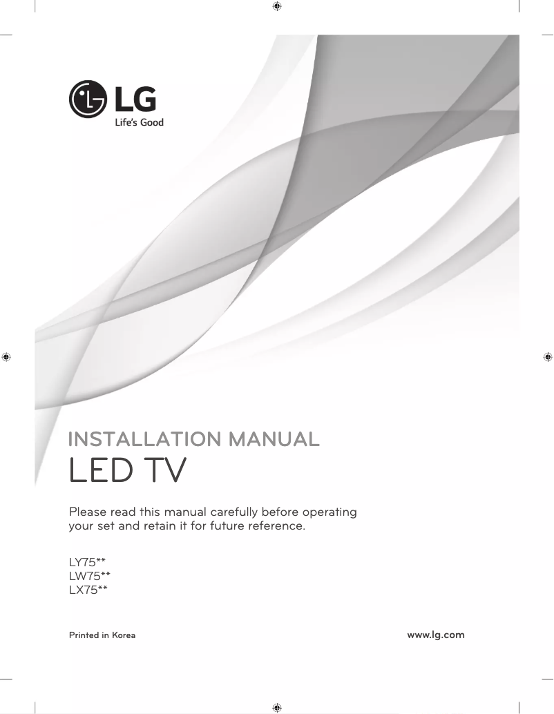 Página 1 del manual Guía de instalación LG 32LY751H