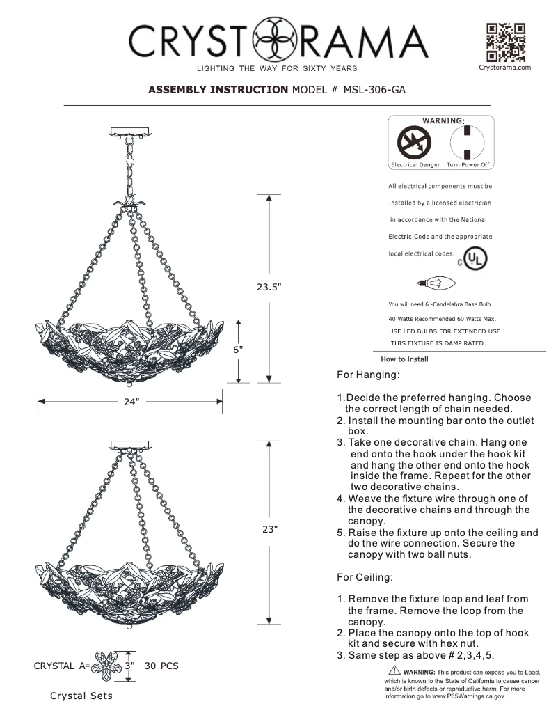 Image de la première page du manuel de l'appareil Marselle MSL-306-GA