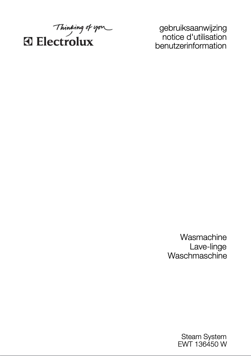 Page n°1 - Manuel utilisateur Electrolux EWT136450W