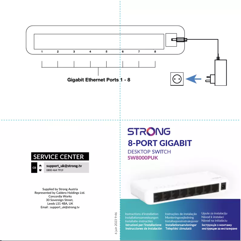 Page 1 de la notice Manuel utilisateur Strong SW8000PUK