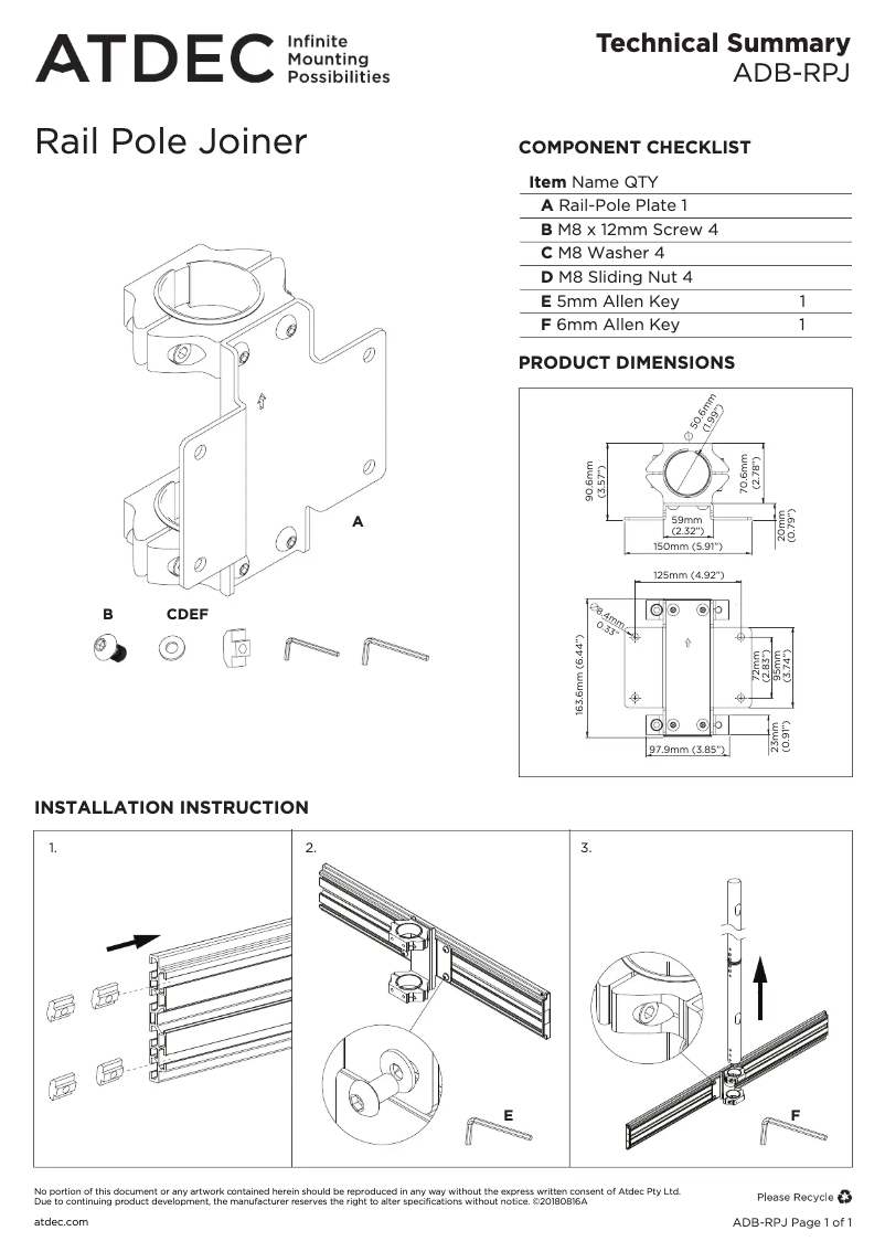 Page n°1 - Manuel utilisateur Atdec ADB-RPJ