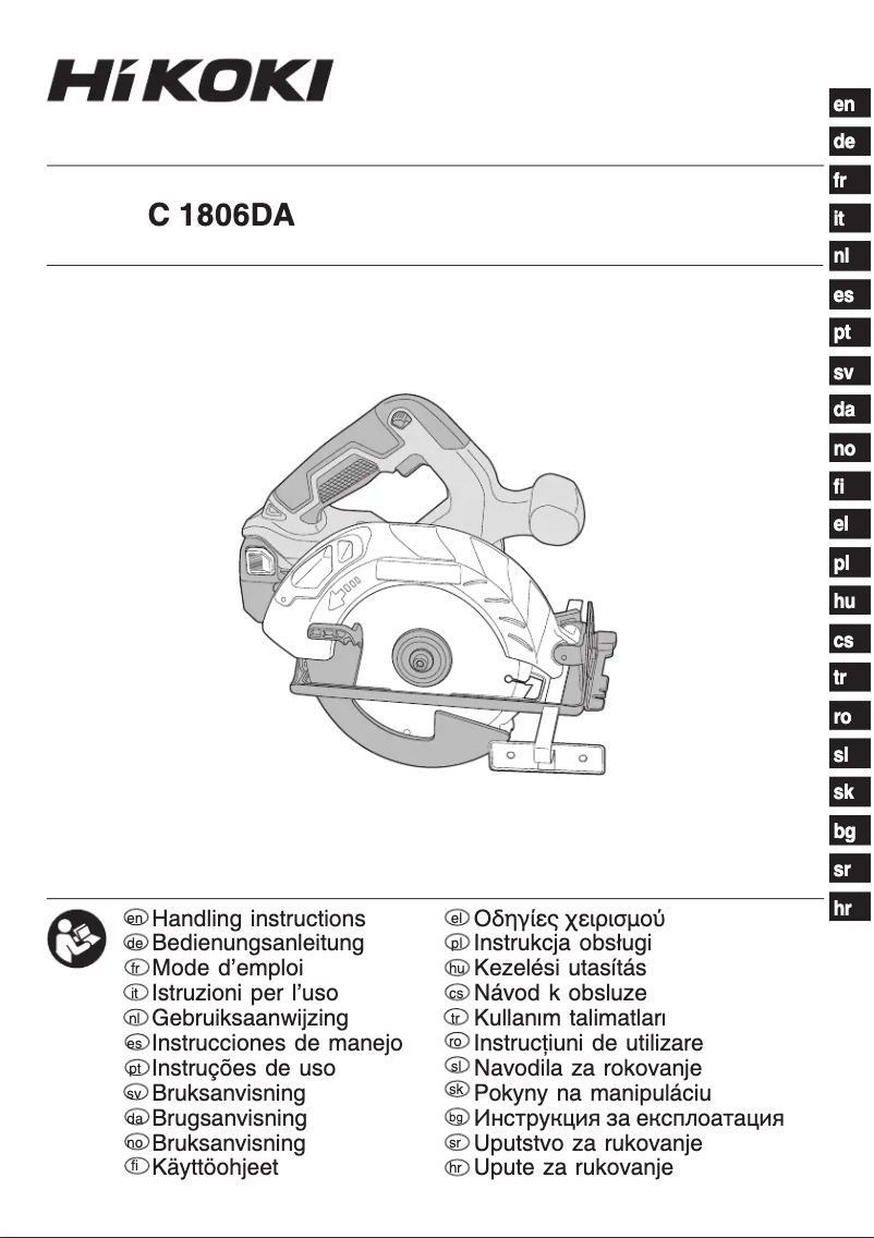 Page 1 de la notice Manuel utilisateur HiKOKI C1806DA