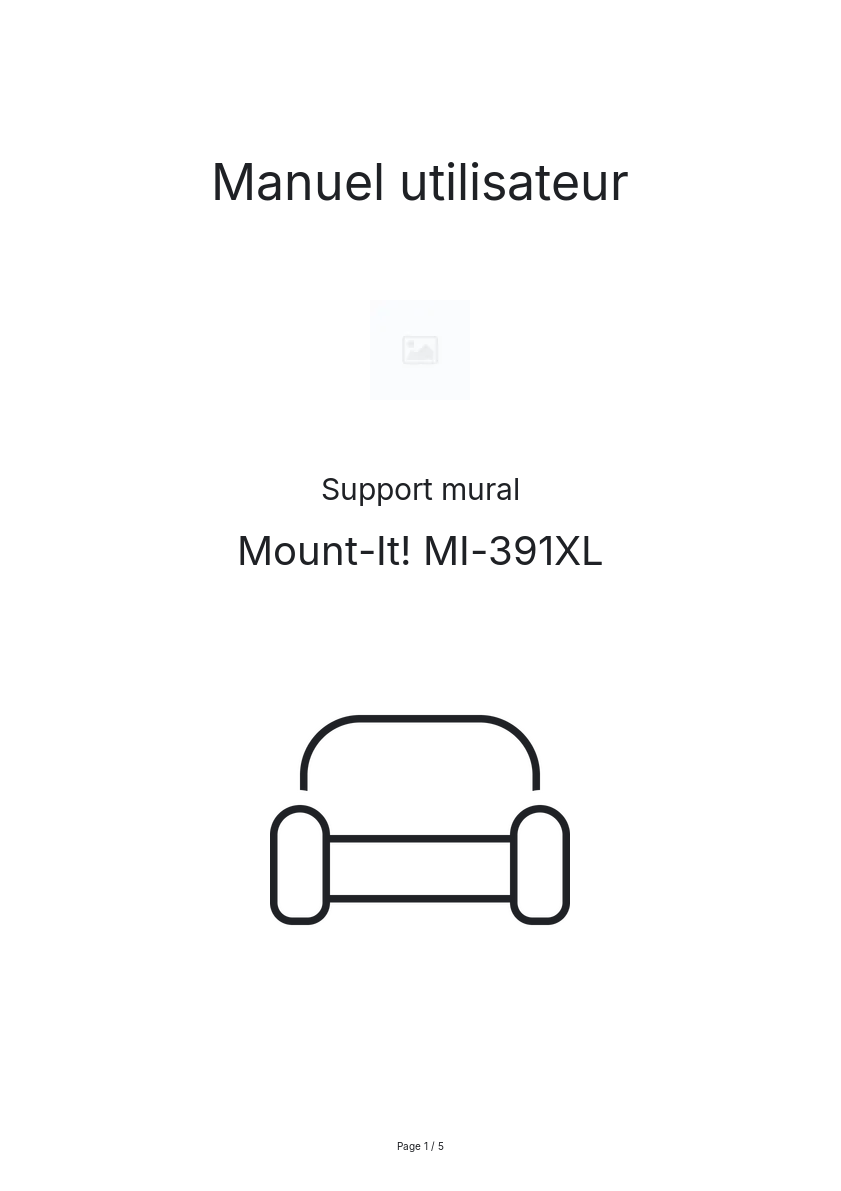 Page n°1 - Manuel utilisateur Mount-It! MI-391XL