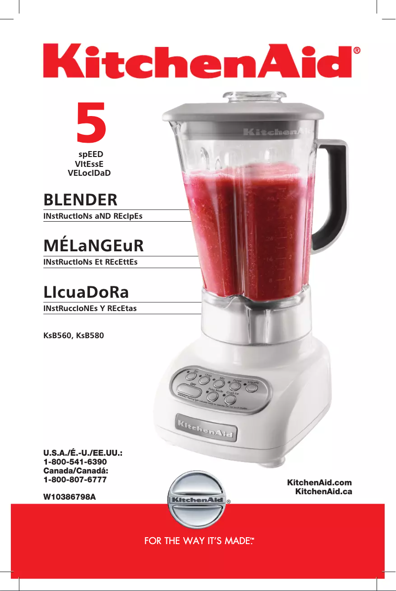 Page n°1 - Manuel utilisateur KitchenAid KSB560