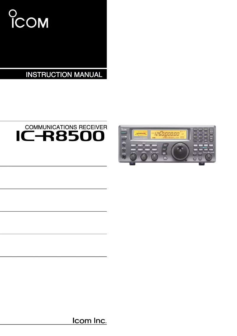 Image de la première page du manuel de l'appareil IC-R8500