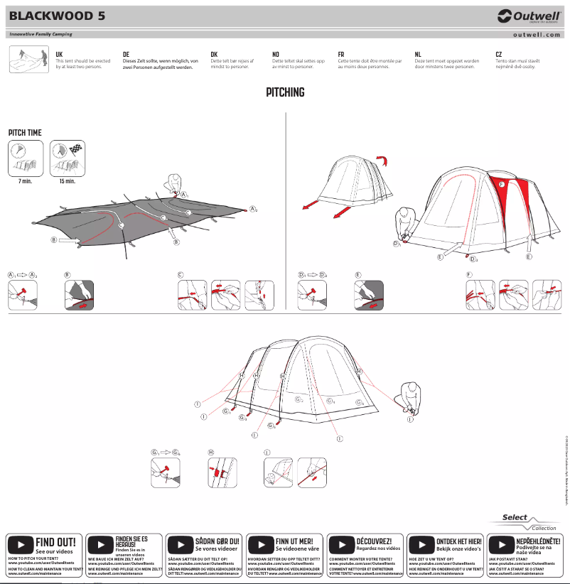 Page 1 de la notice Manuel utilisateur Outwell Blackwood 5