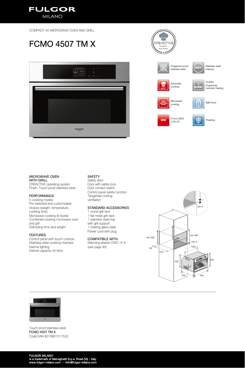Image de la première page du manuel de l'appareil FCMO 4507 TM X