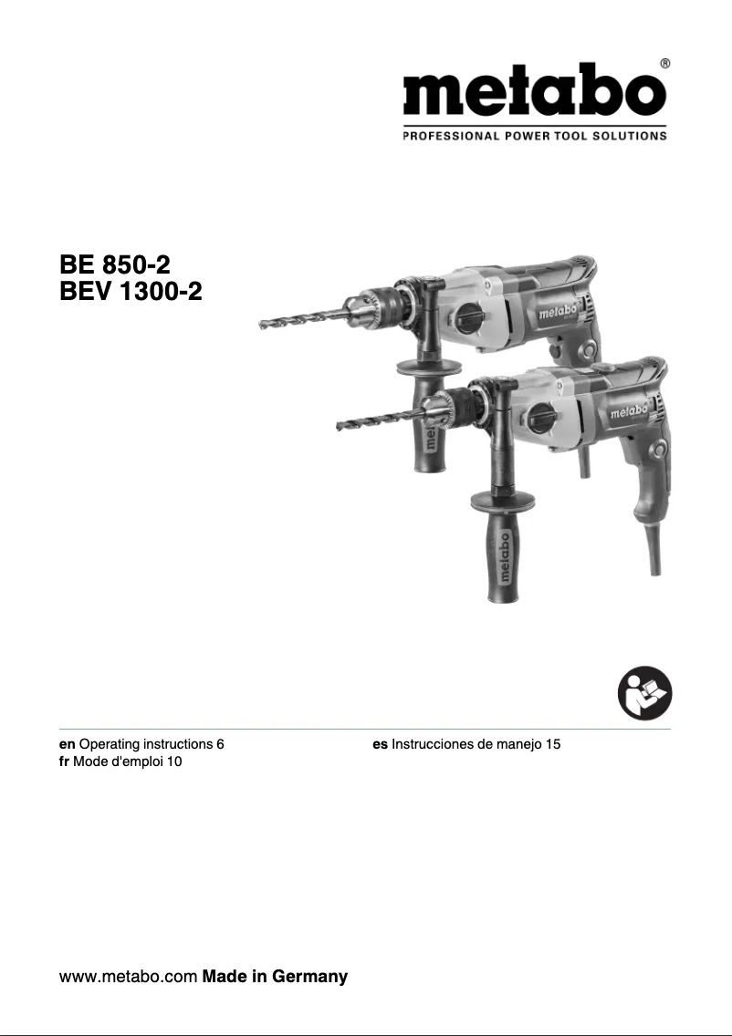 Page 1 de la notice Manuel utilisateur Metabo BEV 1300-2