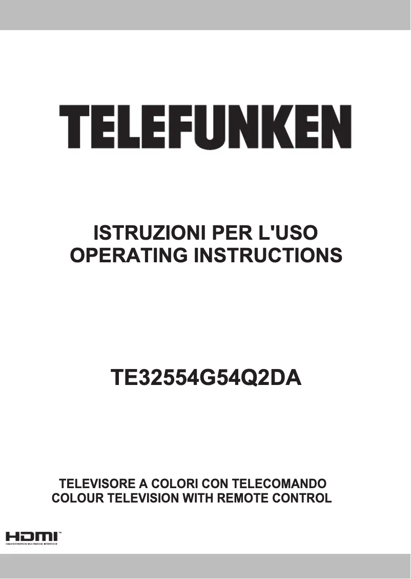 Page 1 de la notice Manuel utilisateur Telefunken TE32554G54Q2DA