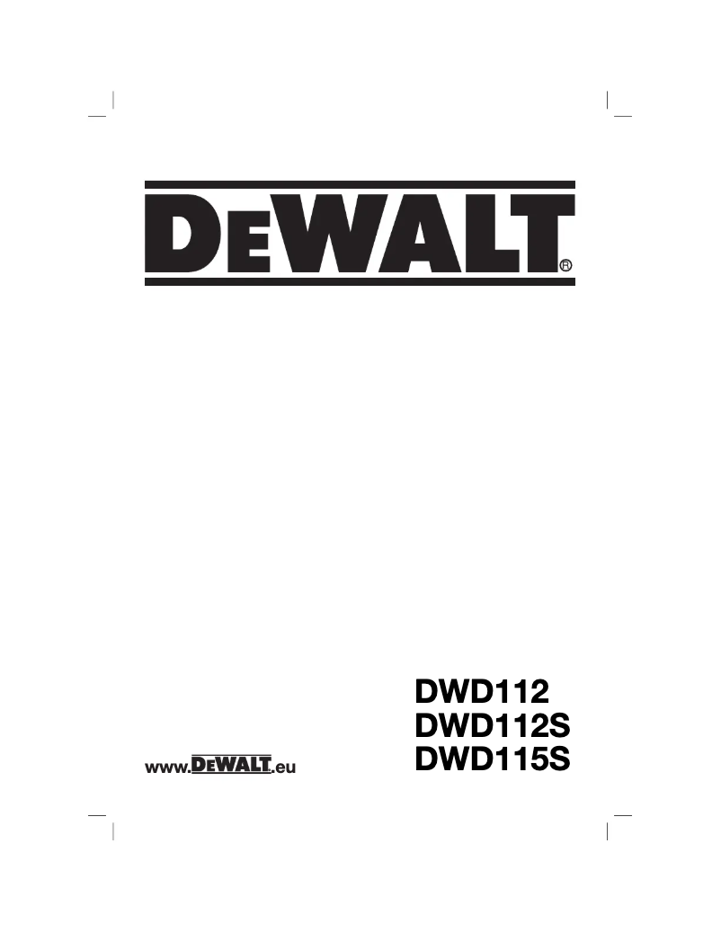 Page 1 de la notice Manuel utilisateur DeWalt DWD112