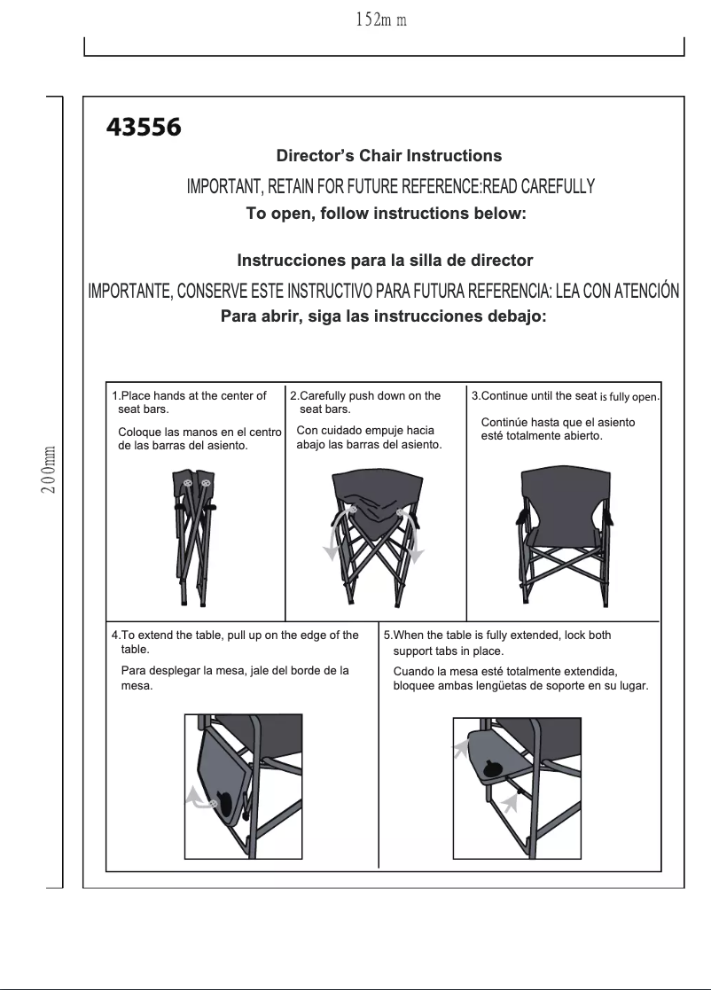 Page 1 de la notice Manuel utilisateur Adventuridge Director's Chair 43556