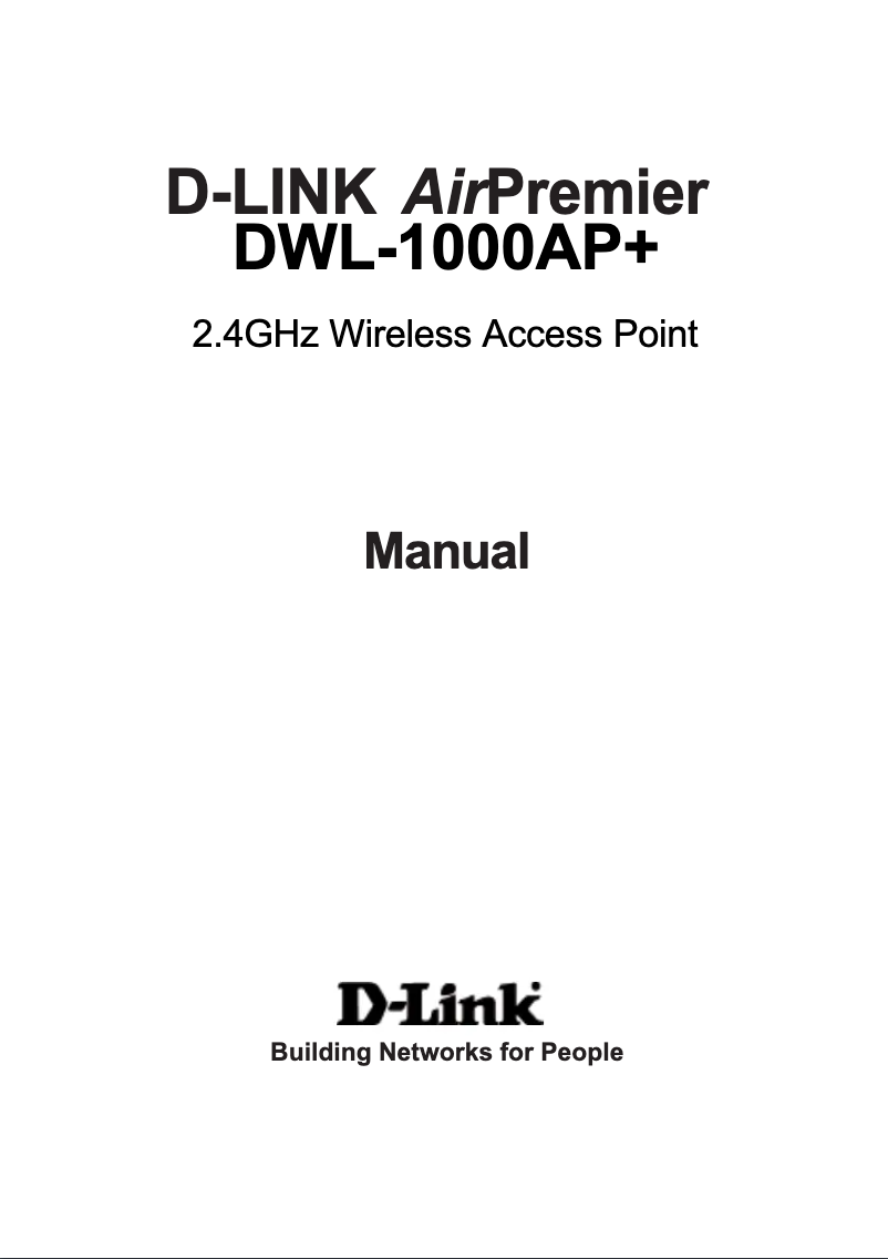 Image de la première page du manuel de l'appareil DWL-1000AP+