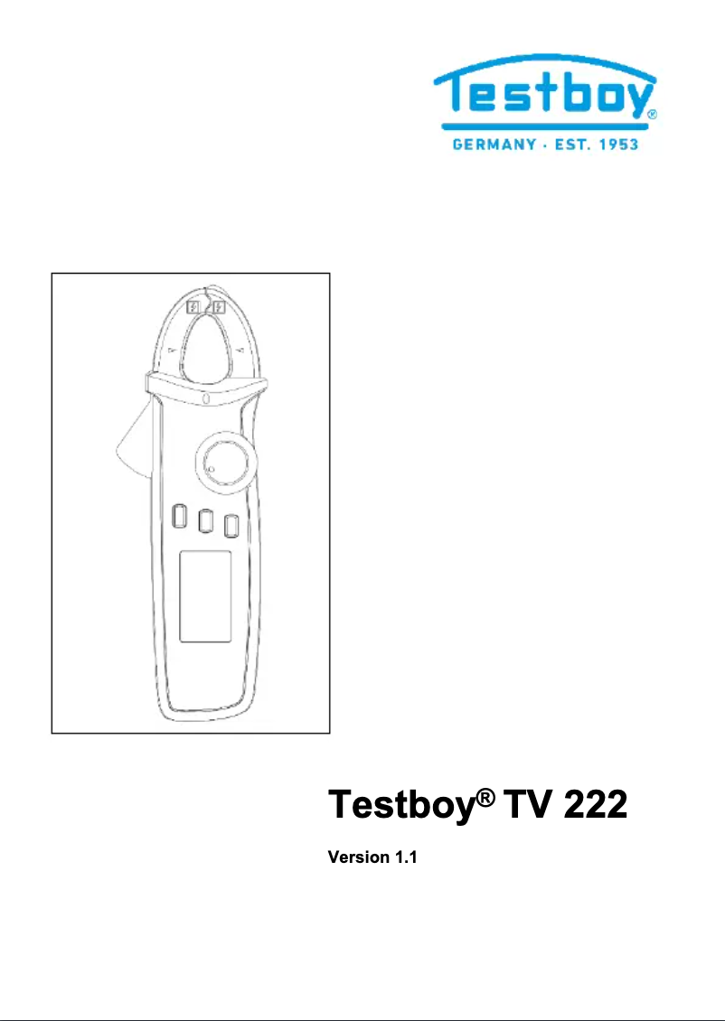 Page 1 de la notice Manuel utilisateur Testboy TV 222