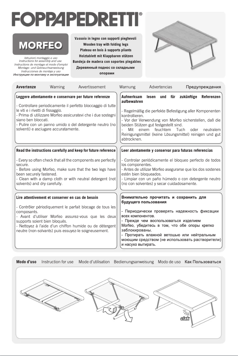 Page n°1 - Manuel utilisateur Foppapedretti Morfeo